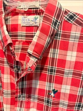 Vintage Charter Club “The Duck Collection” Men’s Red Plaid Button-Down Shirt